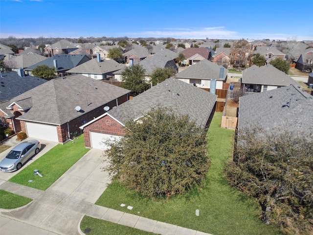 aerial view with a residential view