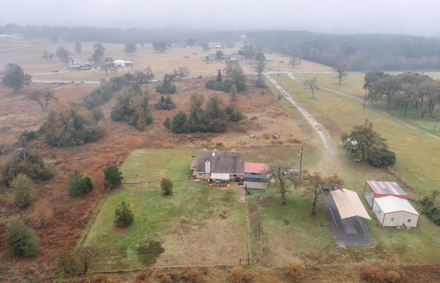 aerial view featuring a rural view