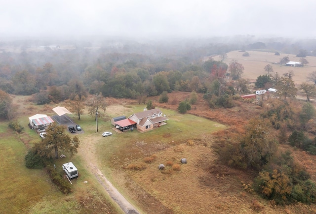 drone / aerial view with a rural view