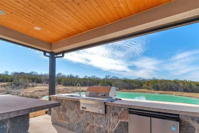 view of patio featuring grilling area and area for grilling