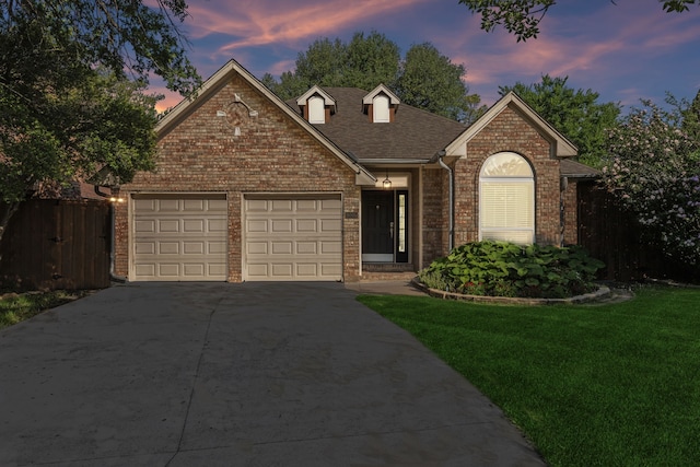 9005 Cumberland Dr, Irving, TX 75063 - view of front of property featuring a garage, brick siding, concrete driveway, and roof with shingles