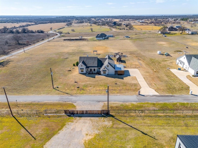 bird's eye view with a rural view