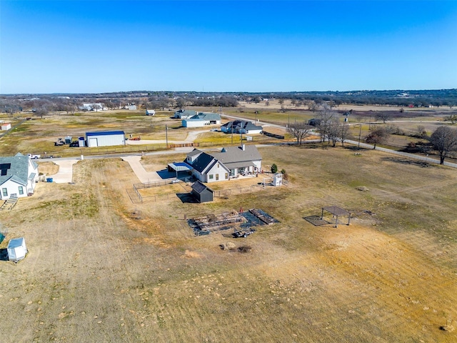 aerial view featuring a rural view