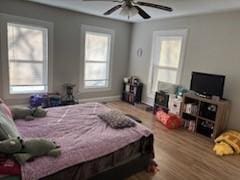 bedroom featuring wood finished floors