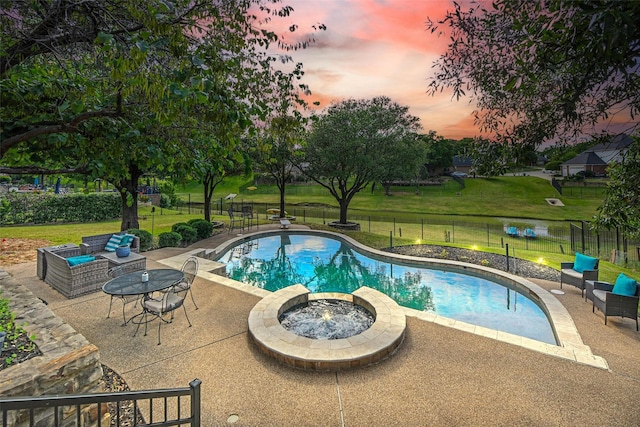 2781 Timber Crest Ln, Highland Village, TX 75077 - view of swimming pool with a patio, a pool with connected hot tub, and outdoor lounge area