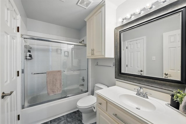 2781 Timber Crest Ln, Highland Village, TX 75077 - full bath with vanity, toilet, and enclosed tub / shower combo