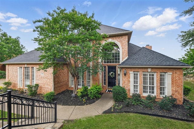 2781 Timber Crest Ln, Highland Village, TX 75077 - view of front of house featuring brick siding, roof with shingles, and a chimney