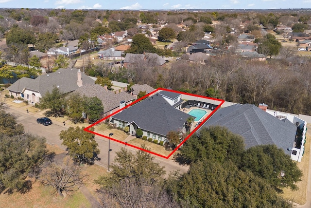 bird's eye view with a residential view