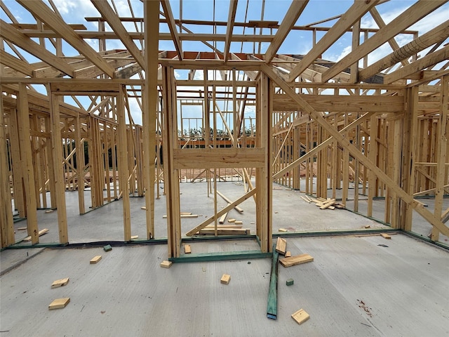 misc room with vaulted ceiling