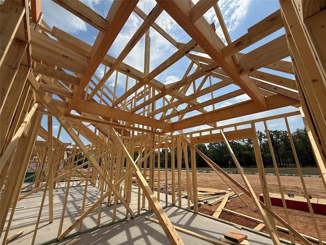 view of unfinished attic