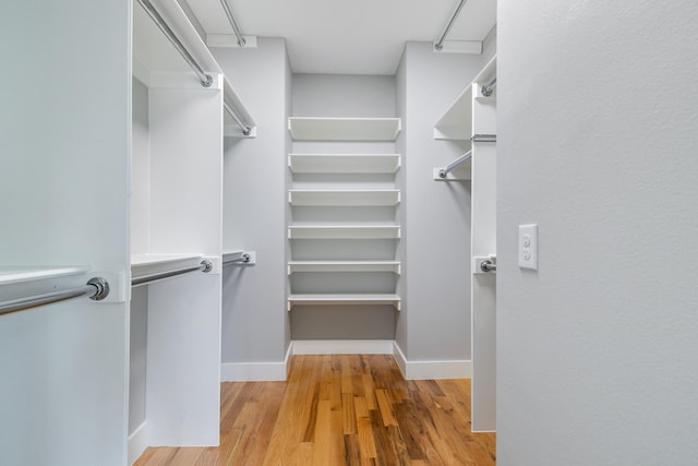 spacious closet featuring light wood-style floors