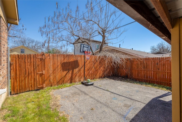 view of patio with a fenced backyard