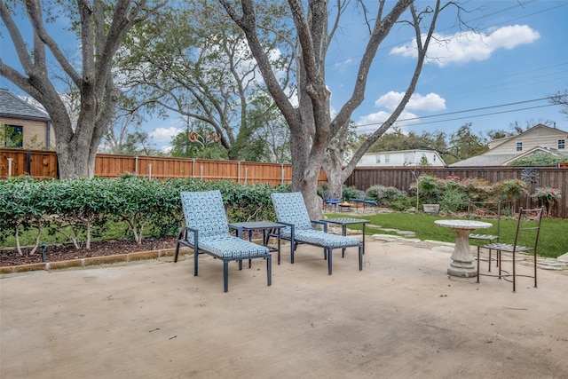 view of patio with a fenced backyard