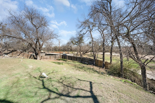 view of yard with fence