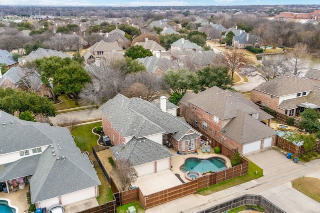 aerial view with a residential view