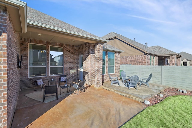 view of patio with fence