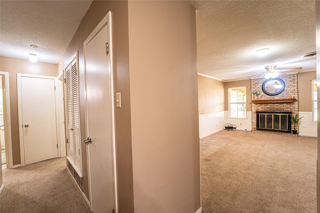 3813 Concord Dr, Abilene, TX 79603 - hall with a textured ceiling and carpet flooring