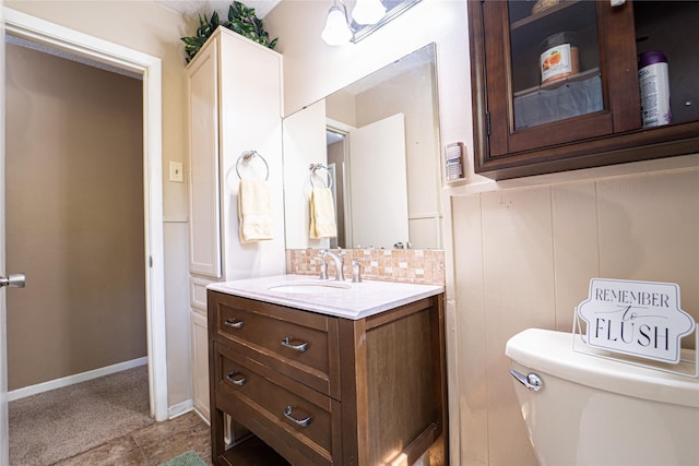 3813 Concord Dr, Abilene, TX 79603 - bathroom featuring vanity and decorative backsplash