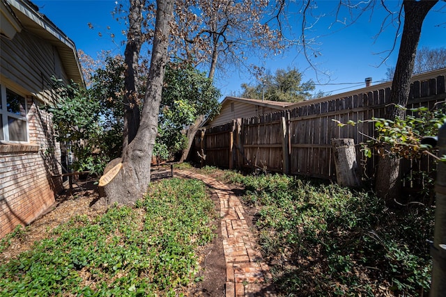 view of yard featuring fence