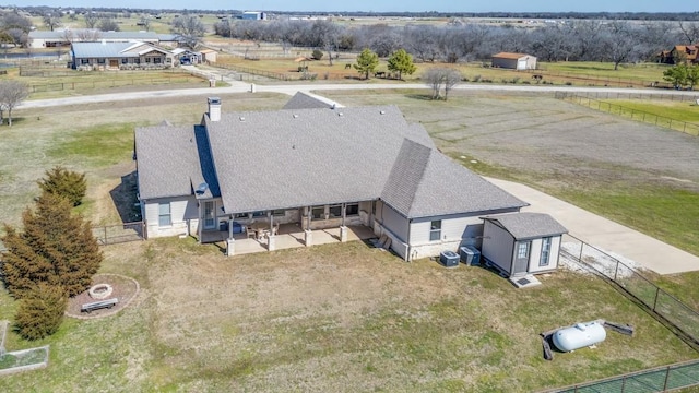 drone / aerial view featuring a rural view