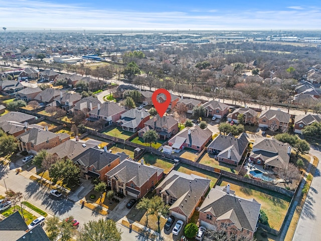 bird's eye view with a residential view