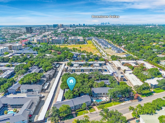 birds eye view of property featuring a view of city