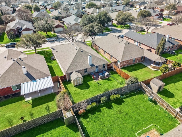 bird's eye view with a residential view