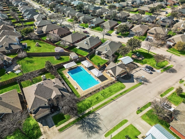 aerial view featuring a residential view