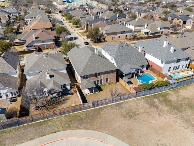 bird's eye view with a residential view