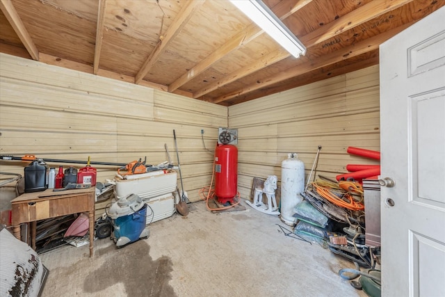 interior space with a garage