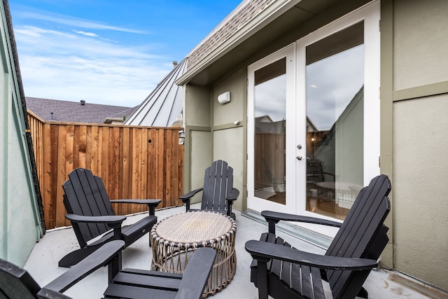 view of patio / terrace featuring french doors