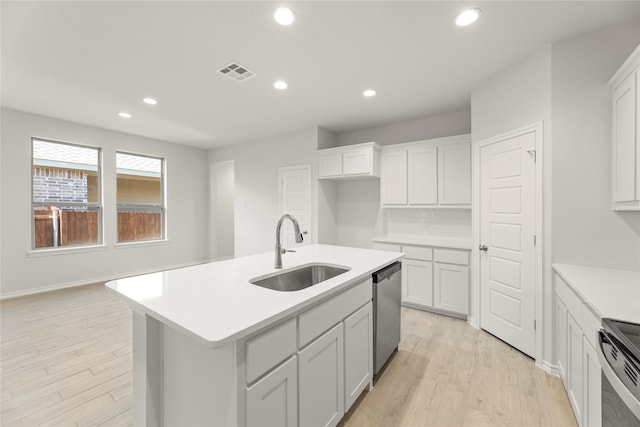 1810 Iris Rd, Melissa, TX 75454 - kitchen with a sink, dishwasher, light countertops, light wood-style floors, and recessed lighting