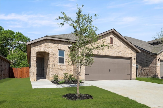 1810 Iris Rd, Melissa, TX 75454 - french country home featuring a garage, brick siding, concrete driveway, and roof with shingles