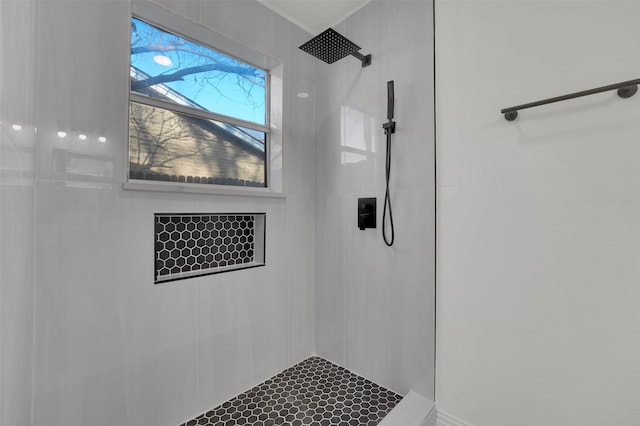 bathroom with tiled shower