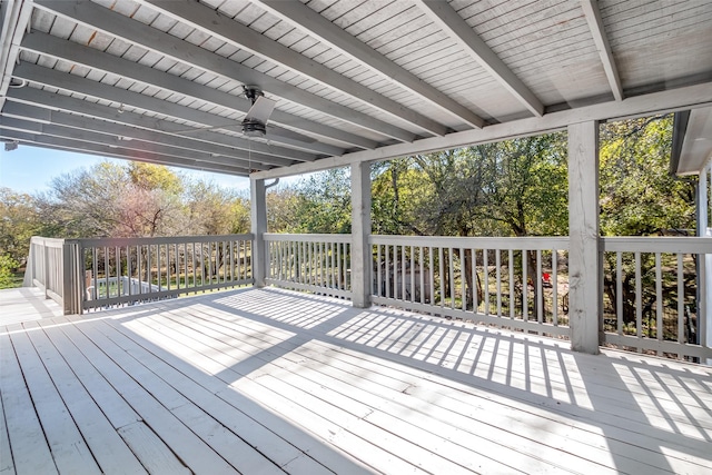 deck featuring ceiling fan