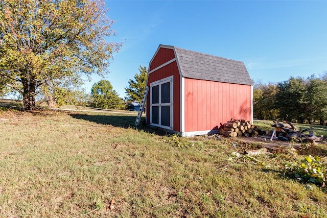 view of shed