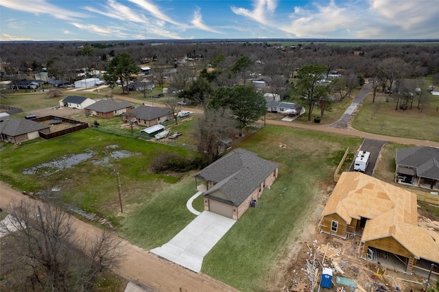 birds eye view of property with a residential view