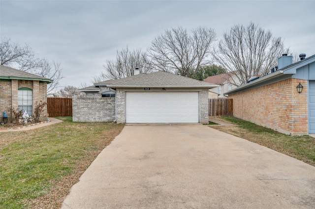 garage with fence