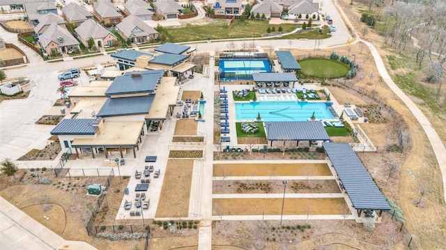 drone / aerial view featuring a residential view