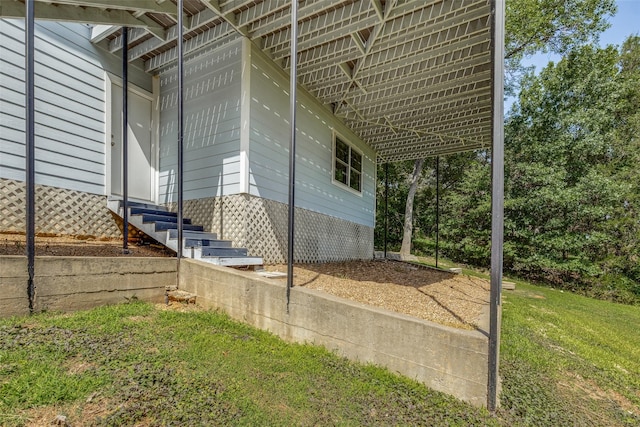 view of home's exterior with entry steps