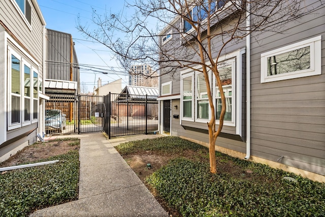 view of yard featuring a gate and fence