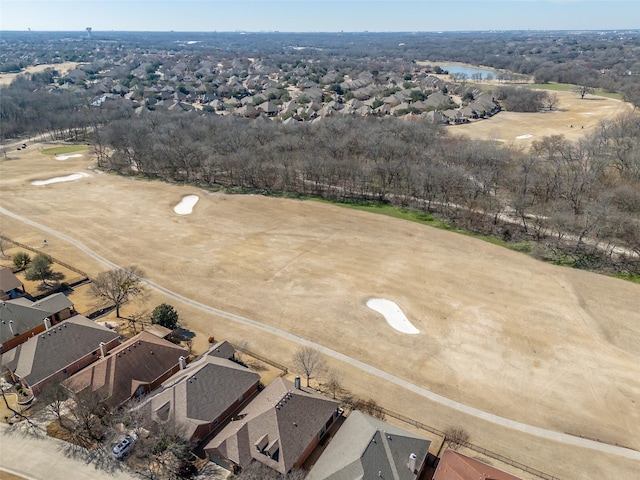 aerial view with a water view and a residential view