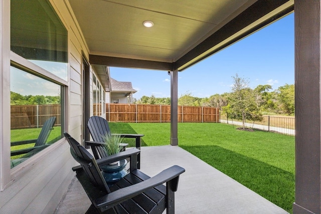 view of patio / terrace with a fenced backyard