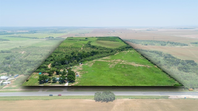 aerial view featuring a rural view