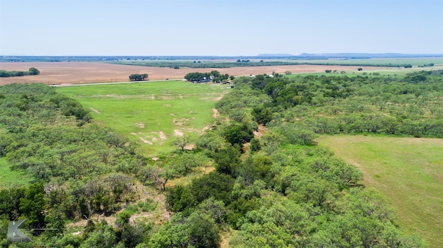 birds eye view of property with a rural view