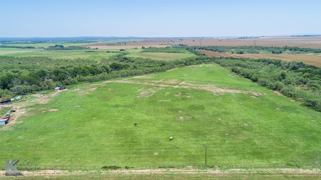 birds eye view of property featuring a rural view