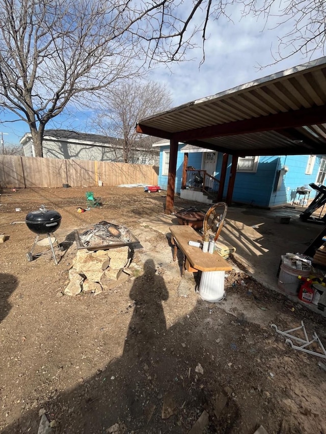 view of yard with fence