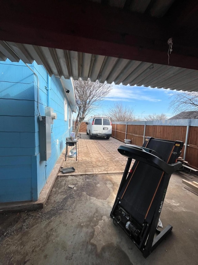 view of patio with a fenced backyard