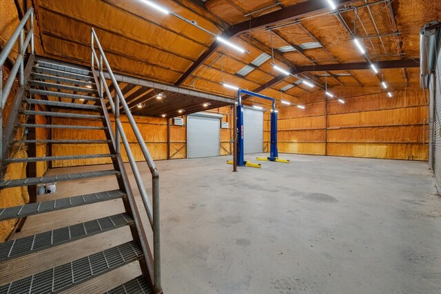 garage with electric panel