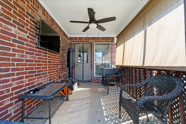 view of patio / terrace with ceiling fan